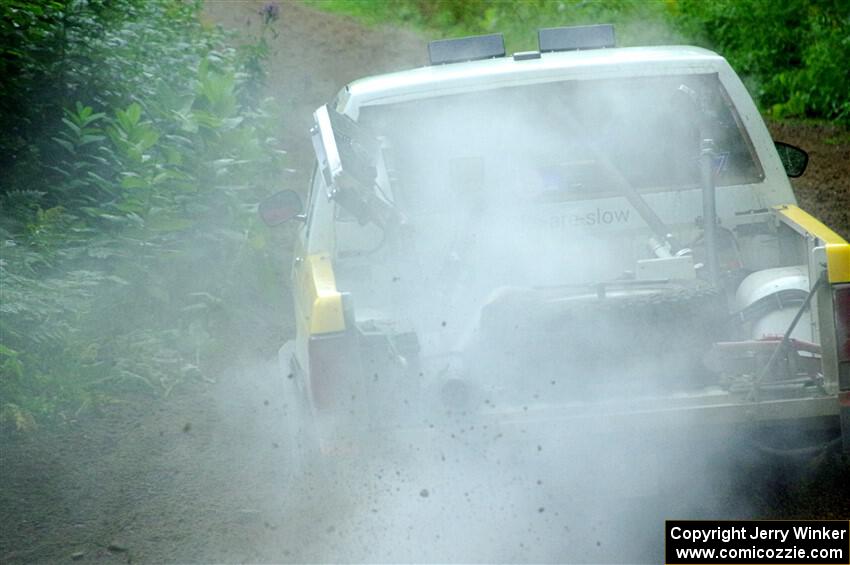 Scott Parrott / Keegan Helwig Chevy S-10 smoking heavily on SS5, Crossroads II.