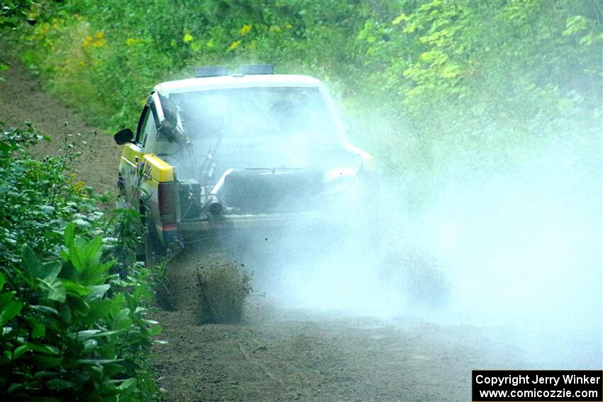 Scott Parrott / Keegan Helwig Chevy S-10 smoking heavily on SS5, Crossroads II.