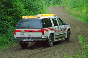 A GMC Suburban sweeps SS5, Crossroads II.