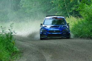 Travis Pastrana / Rhianon Gelsomino Subaru WRX STi on SS8, Refuge II.