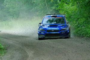 Travis Pastrana / Rhianon Gelsomino Subaru WRX STi on SS8, Refuge II.