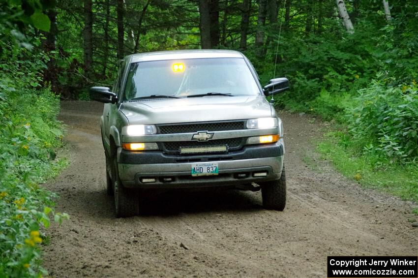 A Chevy Silverado sweeps SS5, Crossroads II.