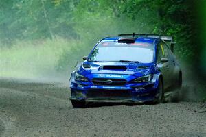 Travis Pastrana / Rhianon Gelsomino Subaru WRX STi on SS8, Refuge II.