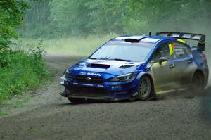 Travis Pastrana / Rhianon Gelsomino Subaru WRX STi on SS8, Refuge II.