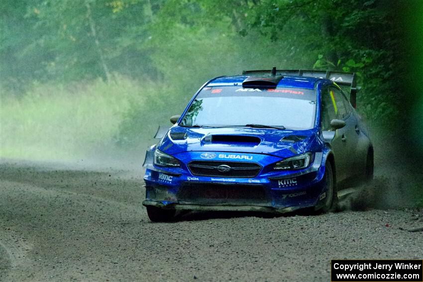 Travis Pastrana / Rhianon Gelsomino Subaru WRX STi on SS8, Refuge II.