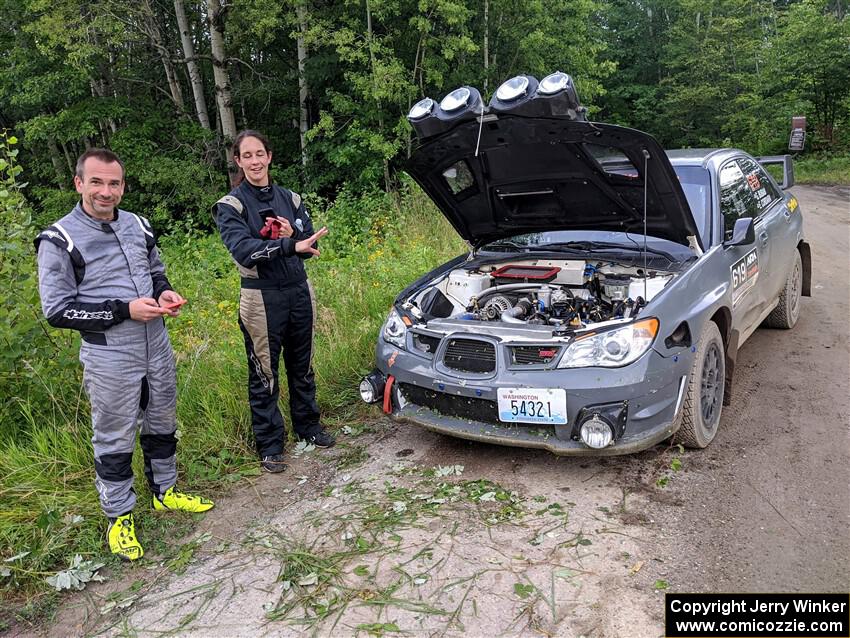 Garret Buban / Liz Cordara Subaru WRX STi was a DNF after SS5, Crossroads II.