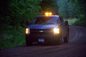 A Chevy Silverado sweeps SS8, Refuge II.