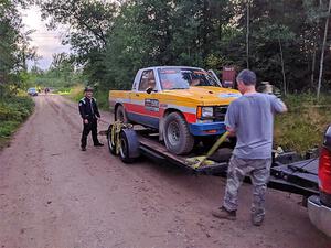 Scott Parrott / Keegan Helwig Chevy S-10 pack it up after DNF'ing on SS8, Refuge II.