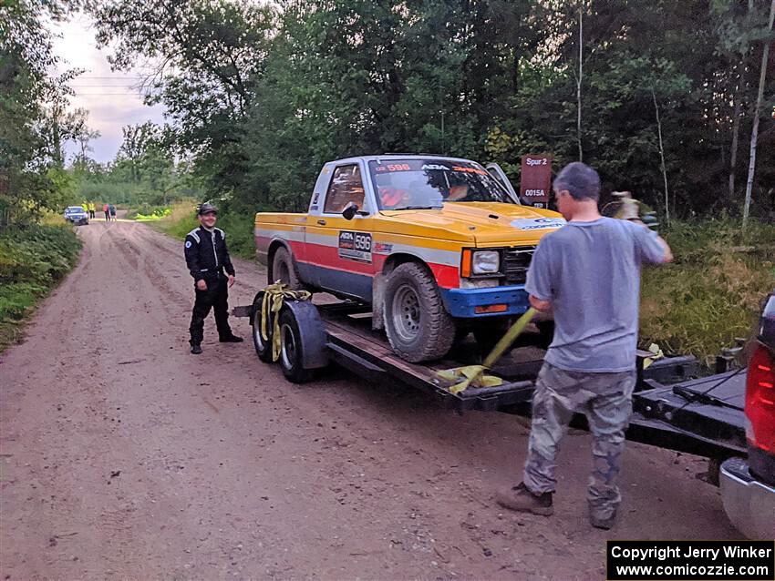 Scott Parrott / Keegan Helwig Chevy S-10 pack it up after DNF'ing on SS8, Refuge II.