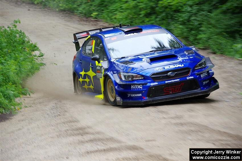 Travis Pastrana / Rhianon Gelsomino Subaru WRX STi on SS9, Height o' Land I.