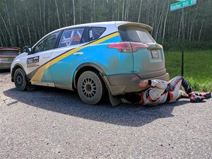 Alejandro Perusina / Andres Bautista Toyota RAV4 prior to the start of SS11, Anchor Hill NB.