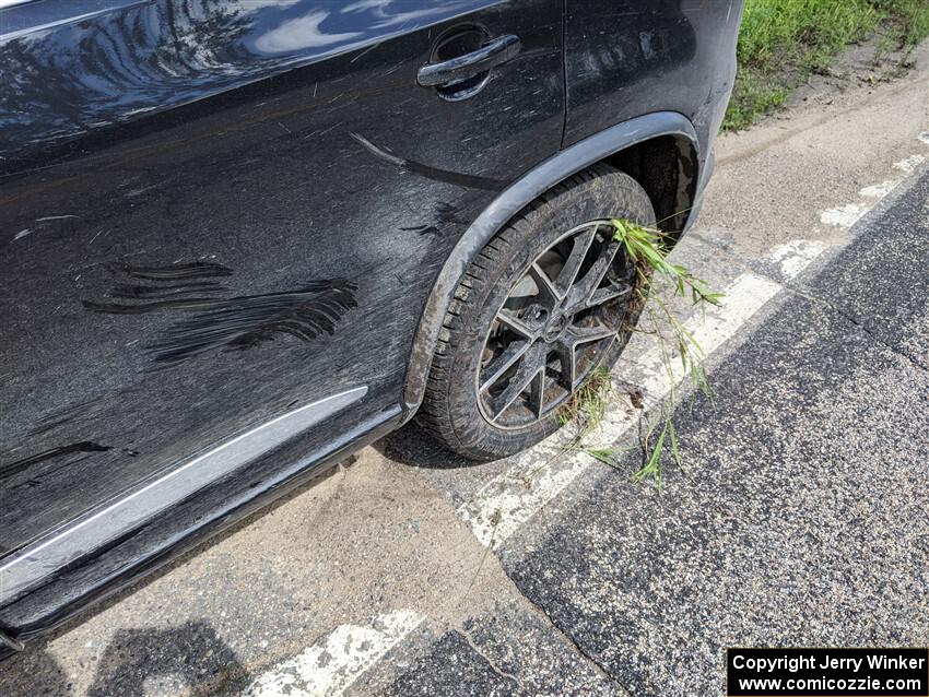 John Ruschmeyer had a small offroad excursion after exiting SS11, Anchor Hill NB.