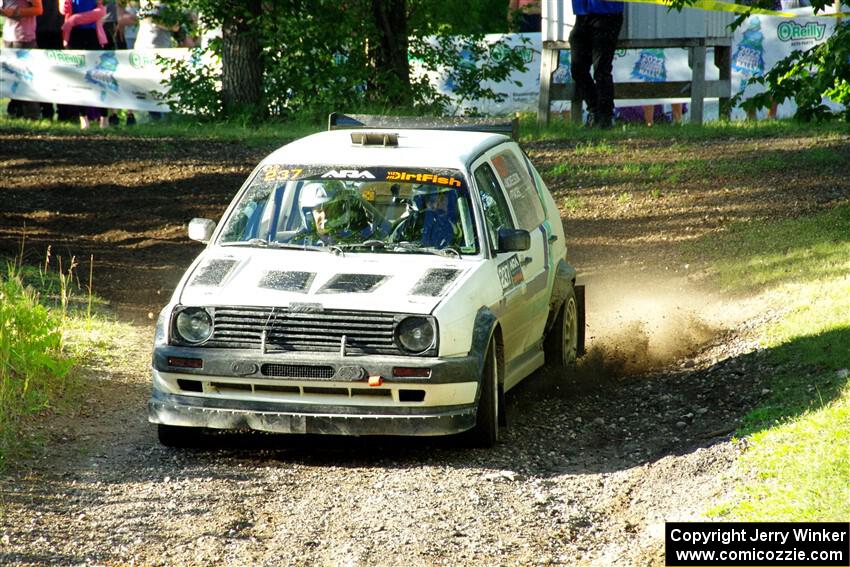 Micah Nickelson / Tyler Ptacek VW Golf on SS14, Soo Pass East I.