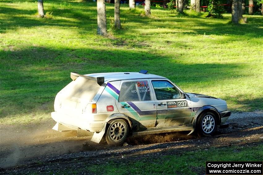 Micah Nickelson / Tyler Ptacek VW Golf on SS14, Soo Pass East I.