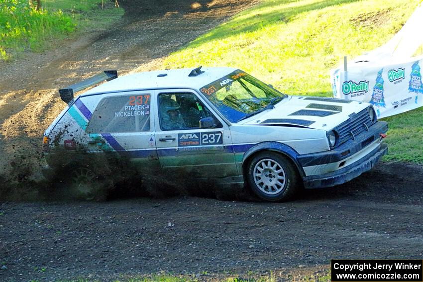 Micah Nickelson / Tyler Ptacek VW Golf on SS16, Soo Pass East II.