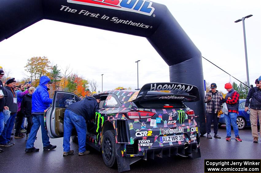 Ken Block / Alex Gelsomino Hyundai i20 WRC at the ceremonial start.