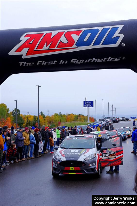 Cameron Steely / Alix Hakala Ford Fiesta ST leaves the ceremonial start.