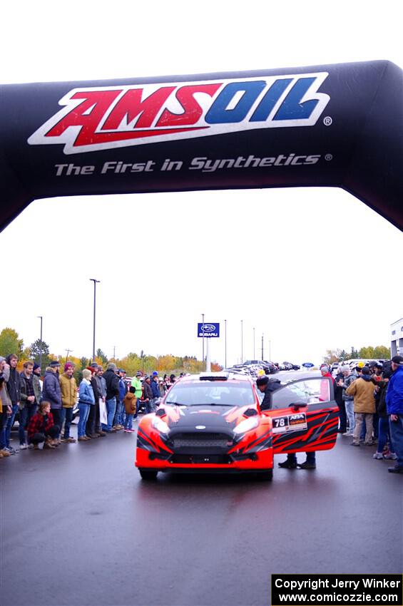 Dave Wallingford / Leanne Junnila Ford Fiesta R5 leaves the ceremonial start.