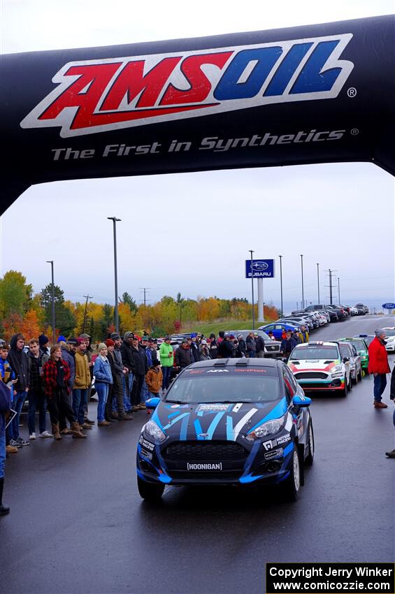 Lia Block / Matt James Ford Fiesta leaves the ceremonial start.