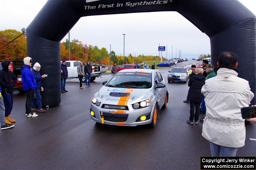 Matt Hoffman / Matt Pionk Chevy Sonic RS leaves the ceremonial start.