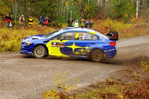 Travis Pastrana / Rhianon Gelsomino Subaru WRX STi on SS1, Passmore North I.