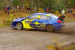 Travis Pastrana / Rhianon Gelsomino Subaru WRX STi on SS1, Passmore North I.