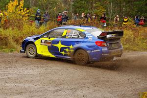 Travis Pastrana / Rhianon Gelsomino Subaru WRX STi on SS1, Passmore North I.