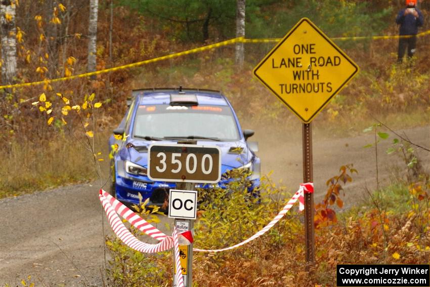 Travis Pastrana / Rhianon Gelsomino Subaru WRX STi on SS1, Passmore North I.