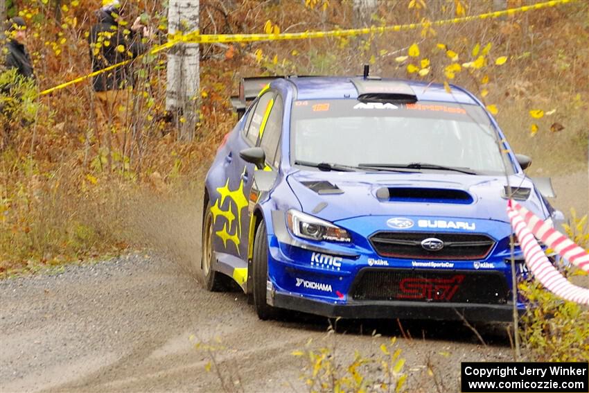 Travis Pastrana / Rhianon Gelsomino Subaru WRX STi on SS1, Passmore North I.