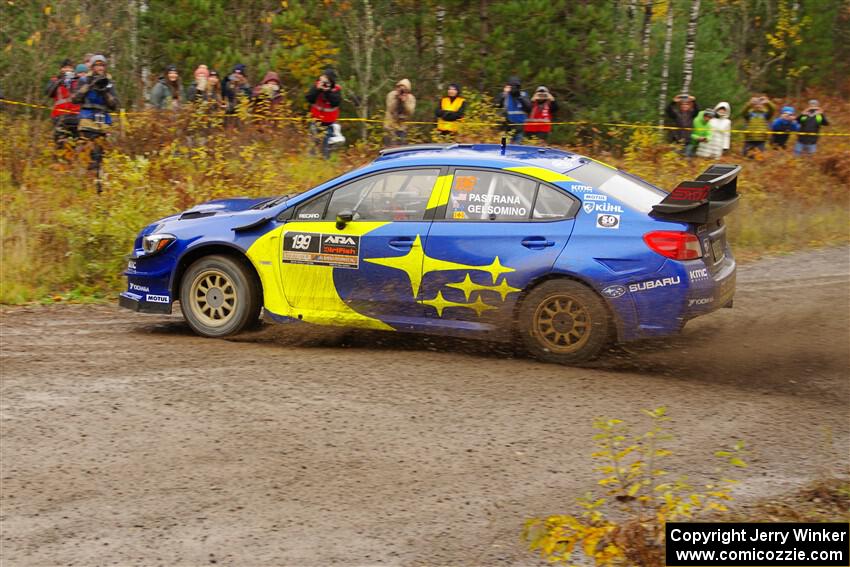 Travis Pastrana / Rhianon Gelsomino Subaru WRX STi on SS1, Passmore North I.