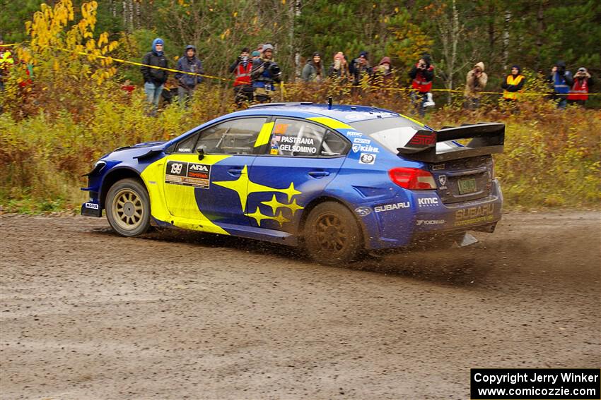 Travis Pastrana / Rhianon Gelsomino Subaru WRX STi on SS1, Passmore North I.