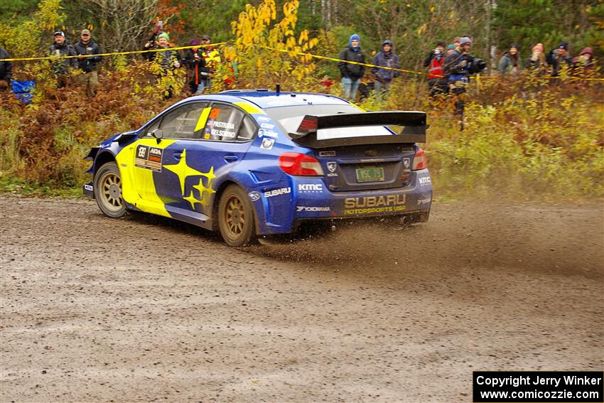 Travis Pastrana / Rhianon Gelsomino Subaru WRX STi on SS1, Passmore North I.