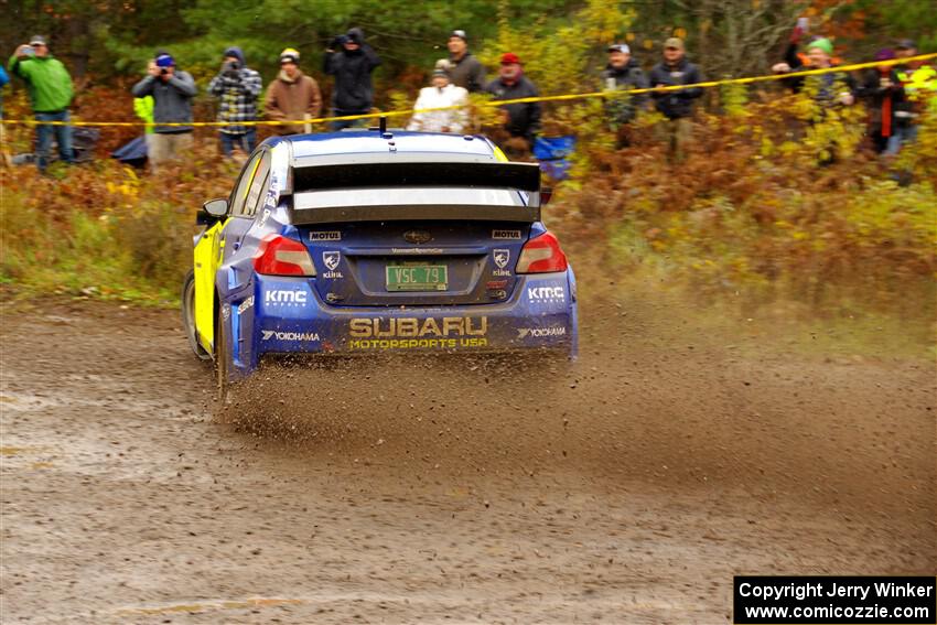 Travis Pastrana / Rhianon Gelsomino Subaru WRX STi on SS1, Passmore North I.