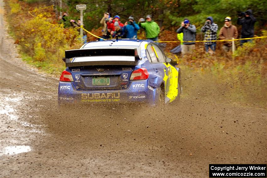 Travis Pastrana / Rhianon Gelsomino Subaru WRX STi on SS1, Passmore North I.