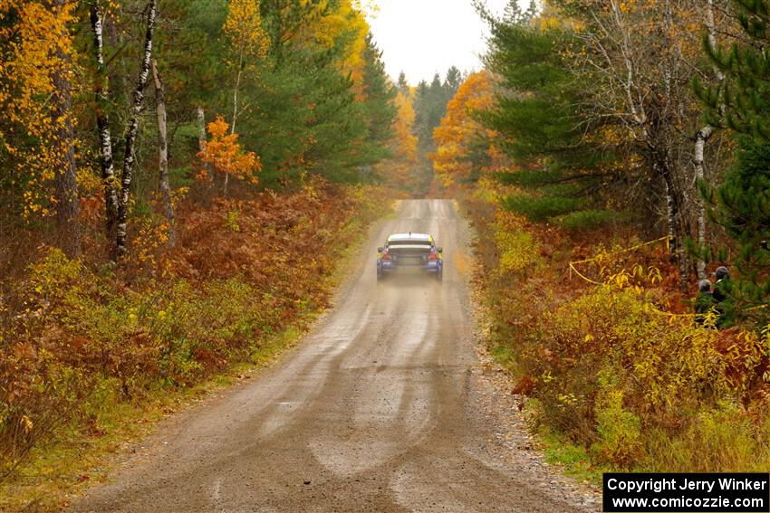 Travis Pastrana / Rhianon Gelsomino Subaru WRX STi on SS1, Passmore North I.