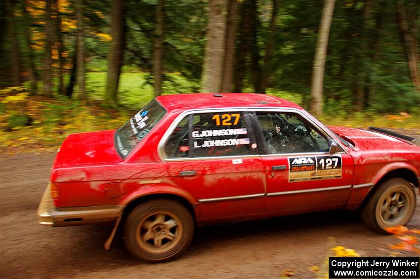 Levi Johnson / Griffin Johnson BMW 325e on SS3, Bob Lake I.