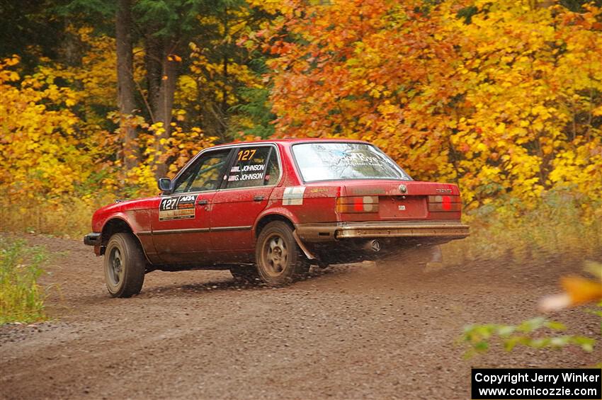 Levi Johnson / Griffin Johnson BMW 325e on SS3, Bob Lake I.