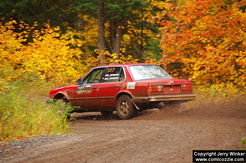 Levi Johnson / Griffin Johnson BMW 325e on SS3, Bob Lake I.