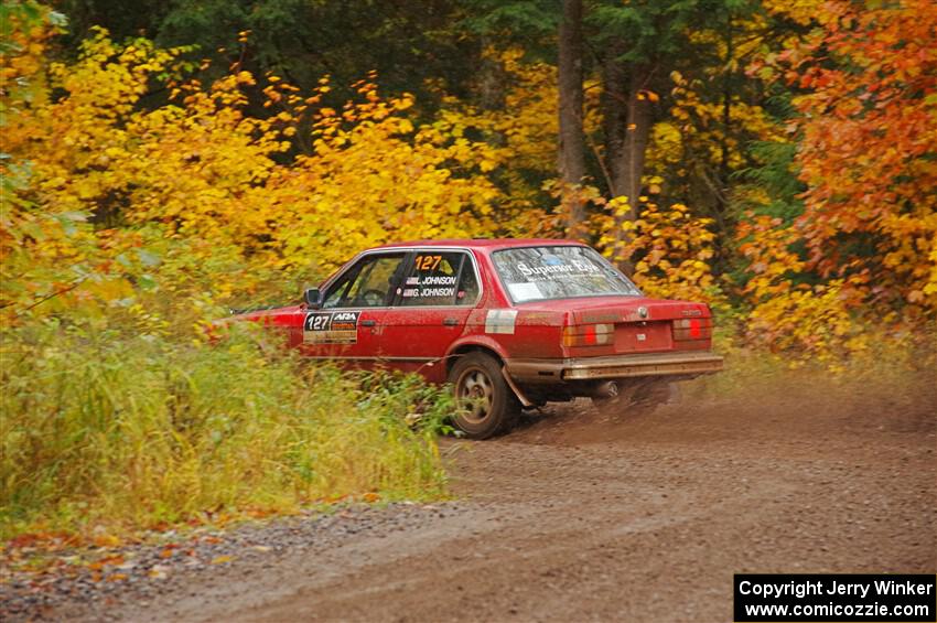 Levi Johnson / Griffin Johnson BMW 325e on SS3, Bob Lake I.