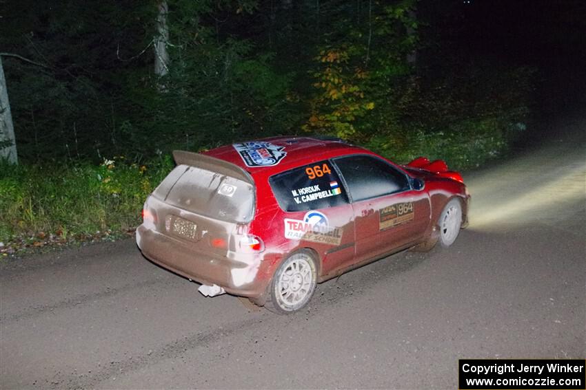 Vivian Campbell / Michael Hordijk Honda Civic on SS7, Bob Lake II.