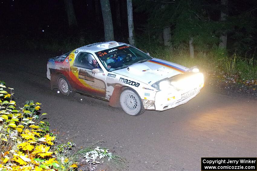 Kevin Schmidt / Kyle Roberts Mazda RX-7 on SS7, Bob Lake II.