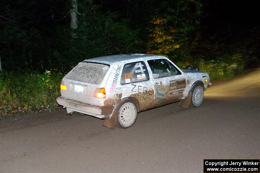 Mark Rokus / Tabitha Lohr VW GTI on SS7, Bob Lake II.