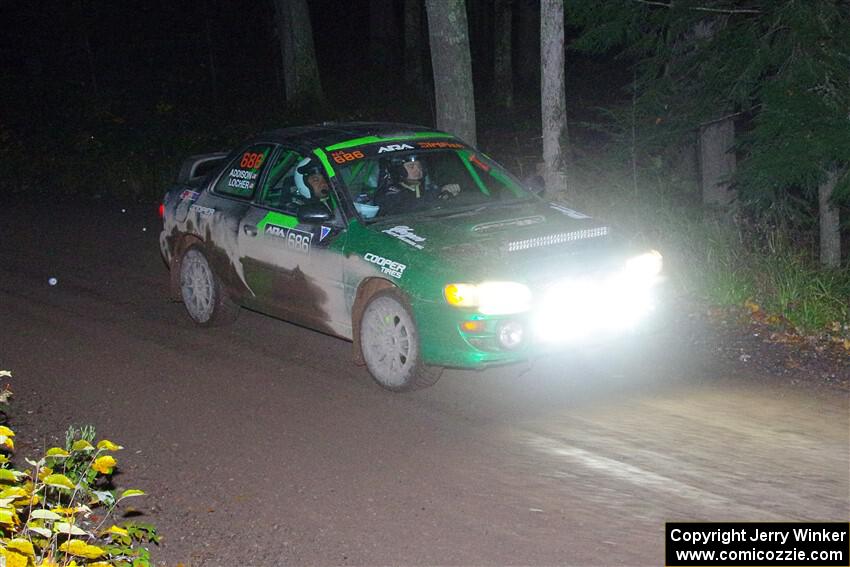 Jordan Locher / Tom Addison Subaru Impreza 2.5RS on SS7, Bob Lake II.