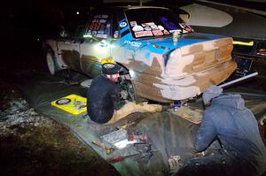 Michael Miller / Angelica Miller Mitsubishi Galant VR-4 at service in Sidnaw after day one.