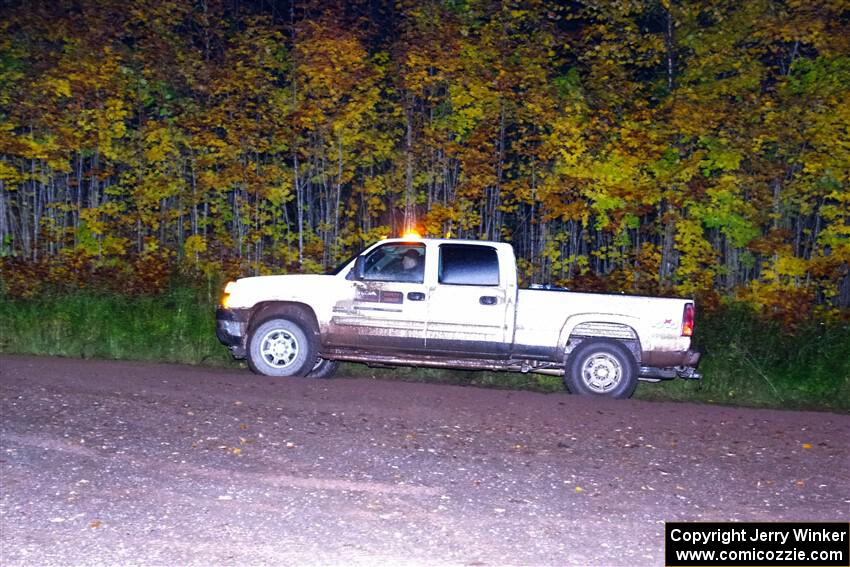 A Chevy Silverado pickup sweeps SS7, Bob Lake II.