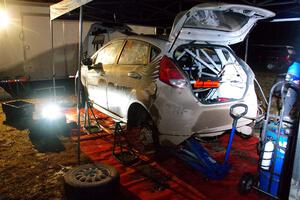 Nick Allen / Alison LaRoza Ford Fiesta ST at service in Sidnaw after day one.