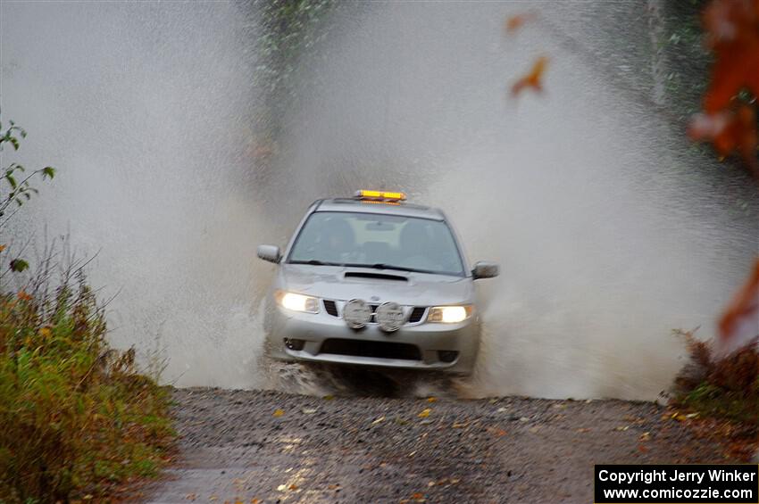 The '0' car, a SAAB 9-2X, on SS9, Nestoria-Herman.