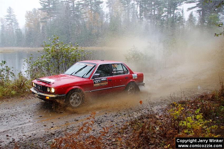 Levi Johnson / Griffin Johnson BMW 325e on SS9, Nestoria-Herman.