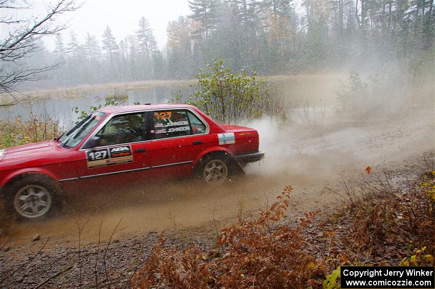 Levi Johnson / Griffin Johnson BMW 325e on SS9, Nestoria-Herman.