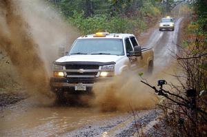 A Chevy Silverado pickup sweeps SS9, Nestoria-Herman.